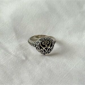 Vintage Brighton “Filigree” sterling silver heart ring sz9